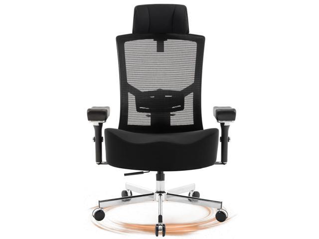 600lbs Big and Tall Office Chair,Oversized Ergonomic Breathable Mesh Desk Chair with W-Shape Thicken Seat Cushion,Computer Chair Upgraded 4D.