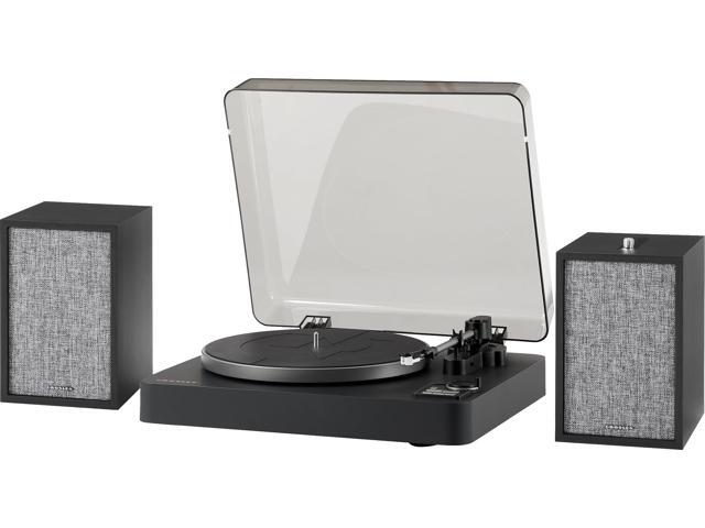 KT300B Fully Automatic Belt-Drive Bluetooth Turntable Record Player with S200A Stereo Speakers, Black
