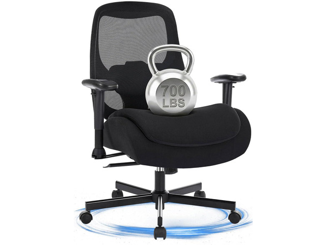 Big and Tall Office Chair with Wide Thick Seat Cushion for Heavy People,700lbs Ergonomic Mesh Desk Chair with Adjustable Lumbar Support and...