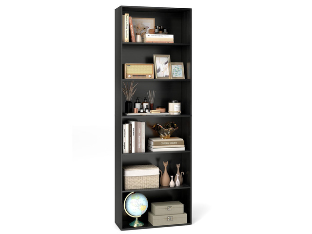 6-Tier Bookcase, 70 Tall Freestanding Bookshelf with 6 Open Shelves, Anti-Toppling Kits, Floor Display Storage Organizer for Living Room, Study,...