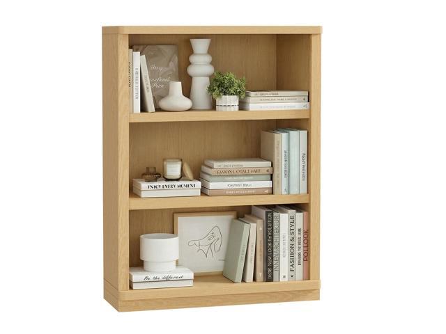 3 -Tier Bookcase, 42' Tall Book Shelf, 31 Wide Bookshelves, Wooden Bookcase Display Storage for Home Office, Living Room and Study Room (Wood)