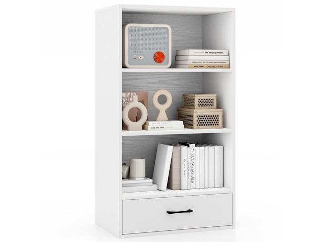 3 Tier Bookcase with Drawer, 42.5Tall Freestanding Bookshelf with 3 Open Shelves & 1 Drawer, Anti-toppling Devices, Modern Display Storage...