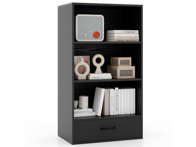 3 Tier Bookcase with Drawer, 42.5Tall Freestanding Bookshelf with 3 Open Shelves & 1 Drawer, Anti-toppling Devices, Modern Display Storage...