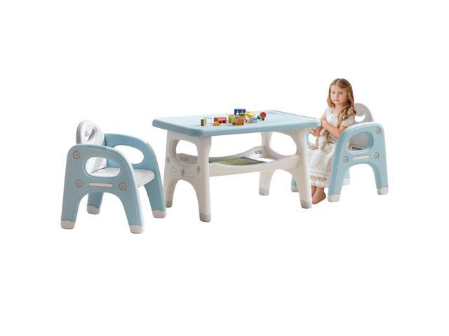 Kids Table and Chairs Set, Activity Table with 2 Chairs for Ages 3-6, Toddler Table and Chair Set Ideal for Reading, Drawing, Dining, Arts.
