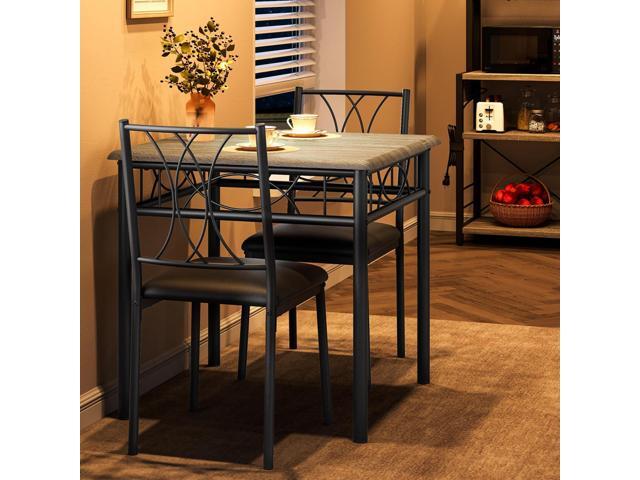 Dining Table Set for 2, Kitchen Table and Chairs for 2, Square Kitchen Table Set with Upholstered Chairs, Dining Room Table Set for Small Space,.