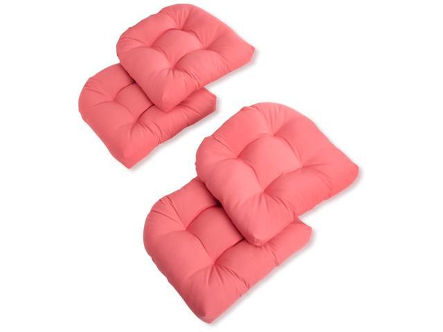 Twill Rounded Back Chair Cushion,Berry Berry, 19' x 19' 4 Count