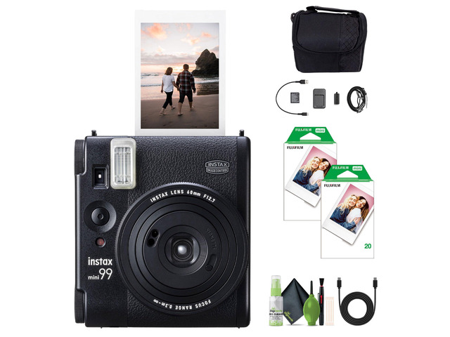 Instax Mini 99 Instant Film Camera Bundle with Fuji Instax Mini Instant Film Value Pack (40 Sheets) + Travel Bag + Lens Cleaning Kit, Perfect for...
