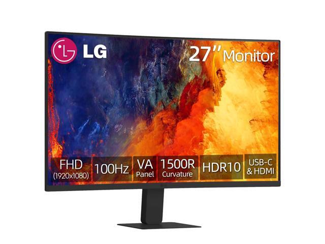 27 Inch Curved Monitor, VA Panel, Full HD (1920 x 1080) Display, 100Hz, HDR10, Dynamic Action Sync, sRGB 99%, USB Type-C 15W, HDMI, Anti-Glare,.