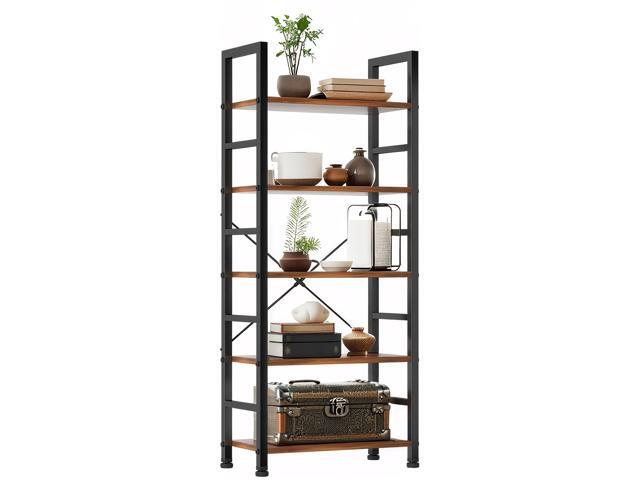 62.2'' H Bookshelf, Tall Book Shelf, Book Storage Shelves, Wood Bookcase Organizer for Bedroom, Living Room and Home Office, Vintage (5 Tier)