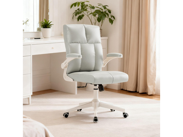 Leather Office Chair Computer Desk Chair, 360° Swivel Rolling Wheels, Adjustable Tilt Angle 90°-135° with Lumbar Support Executive Chair for Home...
