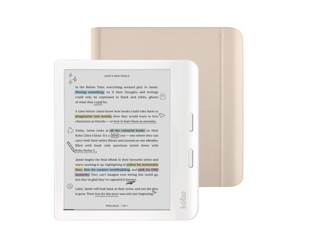 Libra Colour White eReader with Case Bundle
