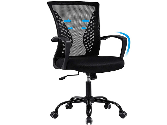 Ergonomic Office Chair Clearance Mid Back Mesh Chair with Lumbar Support and Armrest Adjustable Computer Chair Study Chair Rolling Task Chair...