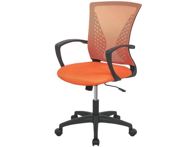 Orange Modern Ergonomic Mesh Office Chair with Lumbar Support and Armrest, Swivel Wheels, 250lb Capacity