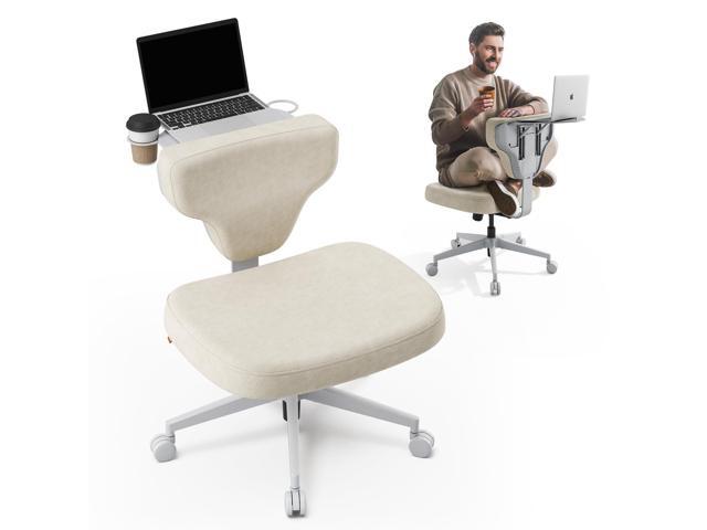 Freedom-X Criss Cross Legged Chair, Adjustable Laptop Tray for Work & Relax (Apricot, Oversized)