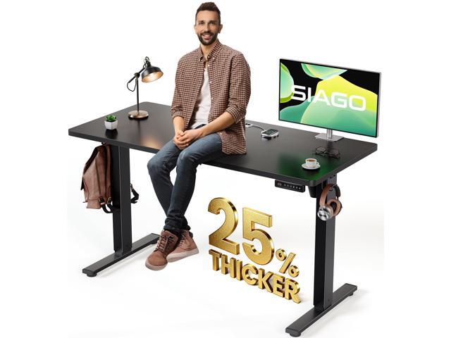Electric Standing Desk Adjustable - 48 x 24 Inch Sit Stand up Desk with 0.8 Inch Thick Tabletop - Adjustable Height Table with 3 Memory Preset,.