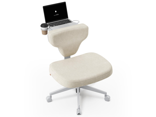 Criss Cross Legged Office Chair with Hidden Tray, Wide Seat Ergonomic Chair for Home Office, Meditation, Makeup Vanity & Gaming, Comfortable...