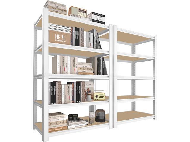 27.6' W x 11.8' D x 59.8' H 5-Tier Adjustable Book Shelf - 2 Packs Modern Standing Open Bookshelf, Display Bookcase Storage Shelves for Living...