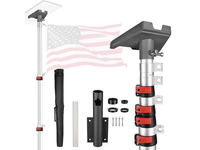 EZ GO Starlink Pole Mount Kit w/ 14ft Telescopic Flagpole G3 Pipe Adapter