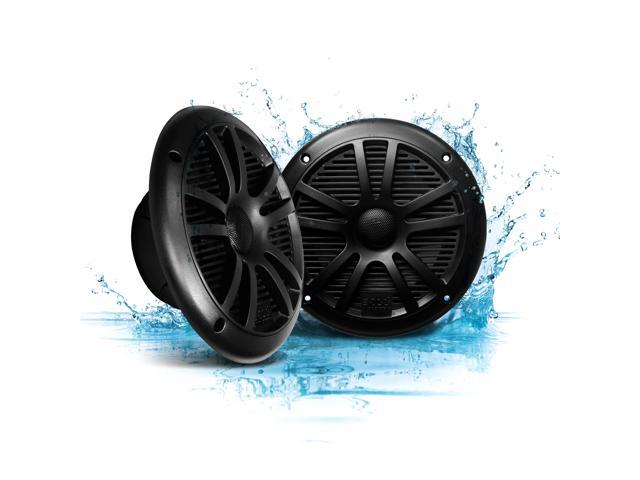 BOSS Audio MR6B 6.5 Inch 180W Dual Cone Black Marine Audio Speakers (6 Pack)
