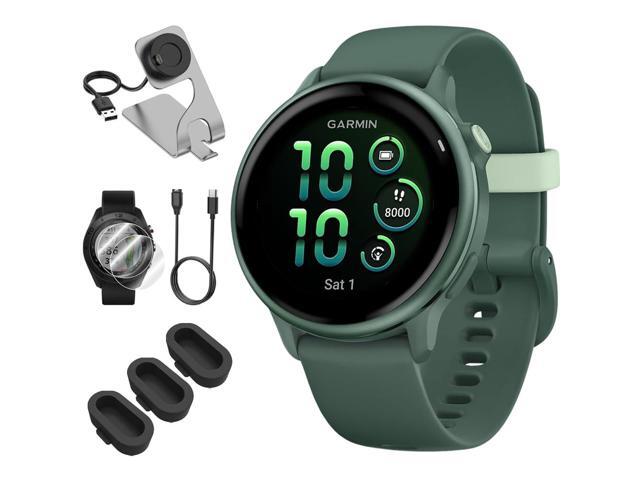 vivoactive 6, Health and Fitness GPS Smartwatch, AMOLED Display, Up to 11 Days of Battery, Jasper Green with Silicone Band, 010-02985-02 - Bundle.