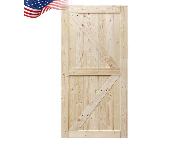 40in x 80in Barn Door, Unfinished British Brace Barn Door/Modern Style/Solid Wood/Simple Assembly is Required,Without Sliding Hardware