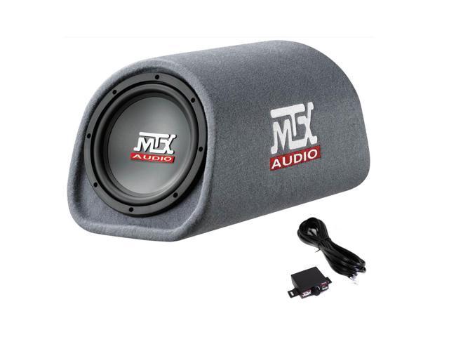 Audio RT8PT 8 Inch 240 Watt Car Loaded Universal Powered High Performance Amplified Tube Box Vented Subwoofer Enclosure, RCA Connectivity