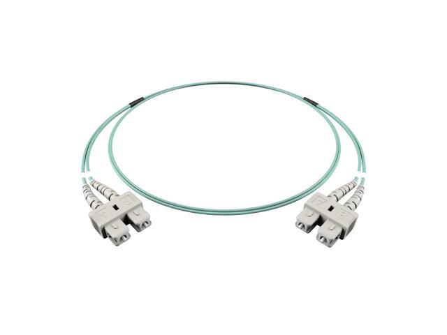 115M OM4 SC SC Fiber Optic Cable 100Gb Duplex 50/125 SC to SC Multimode Jumper 115 Meter (377.29ft) 10/40/100g sc-sc mm dplx sfp+ 100gbase Aqua...