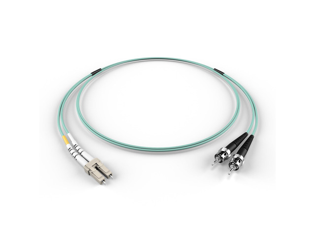 115M OM4 LC ST Fiber Optic Cable 100Gb Duplex 50/125 LC to ST Multimode Jumper 115 Meter (377.29ft) 10/40/100gbps st-lc mmf sfp+ 100gbase Aqua...