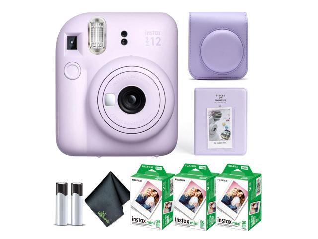 Instax Mini 12 Instant Camera Lilac Purple Bundle with Fuji Instax Mini Film Value Pack (60 Sheets) + Protective Carrying Case + Photo Album +...