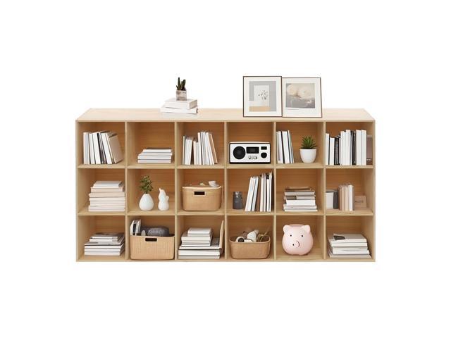 Solid Wood 18 Cube Storage Organizer Small Bookshelf for Small Spaces Wooden Cube Shelf Bookcase Floorstanding Storage Shelves Cubby Storage.