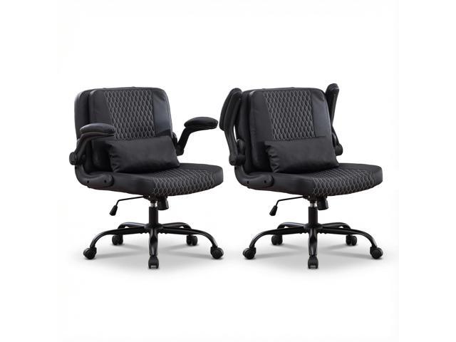 Criss Cross Chair with Flip Backrest, Desk Chair with Flip Up Arms, Ergonomic Cross Legged Office Chair with Wheels, Adjustable Height Swivel...