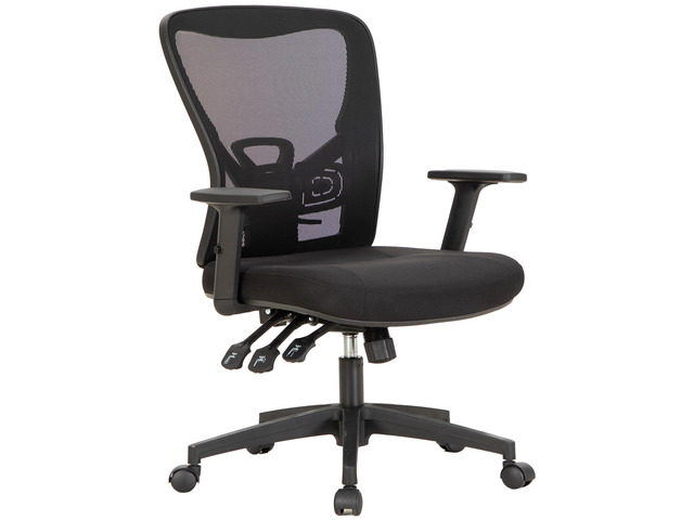 Ergonomic Rocking Mesh Office Desk Chair High Back, Modern 360° Swivel Executive Computer Chair with Height Adjustable Armrests, Lumbar Support, Black