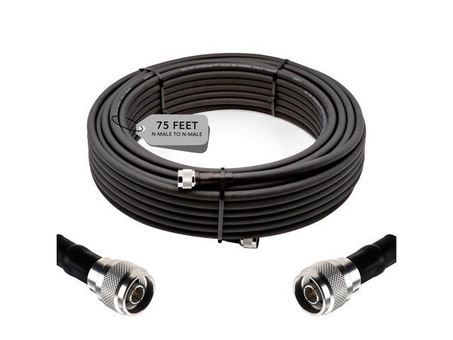 Bolton400 Low Loss Cable Ultra Flex - N-Male to N-Male Black Jacket (Equivalent to LMR400 Ultra Flex) (75 Ft)