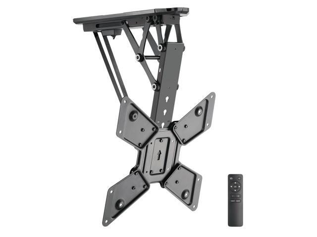 Mount-It Motorized Ceiling TV Mount With Remote, Electric Flip Down Pitched Roof Mount Fits 32, 37, 40, 47, 50 and 55 Inch Flat Screen TVs and...