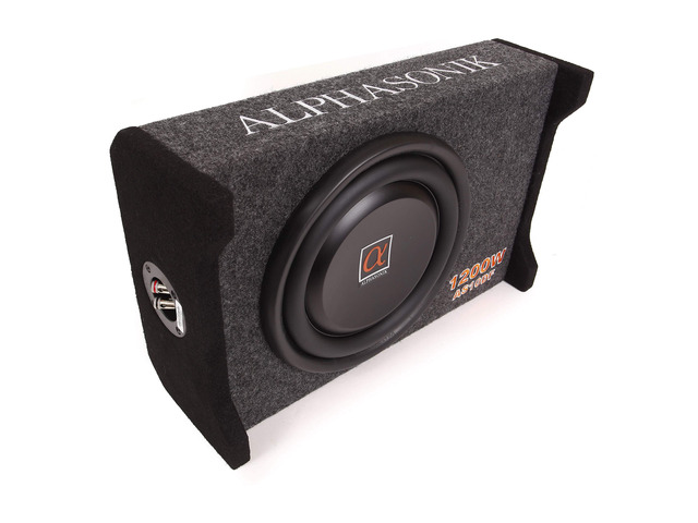 AS10DF 10' 1200 Watts 4-Ohm Down Fire Shallow Mount Flat Enclosed Sub woofer for Tight Spaces in Cars and Trucks, Slim Thin Loaded Subwoofer Air...