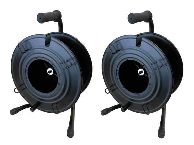 Audio2000'S ADC271BP2 Two-Pack Heavy-Duty Portable All Metal Cable Reels/Cord Reels, Each with a Reel Lock/Stopper, Capacity of Each Reel: 722 Feet...