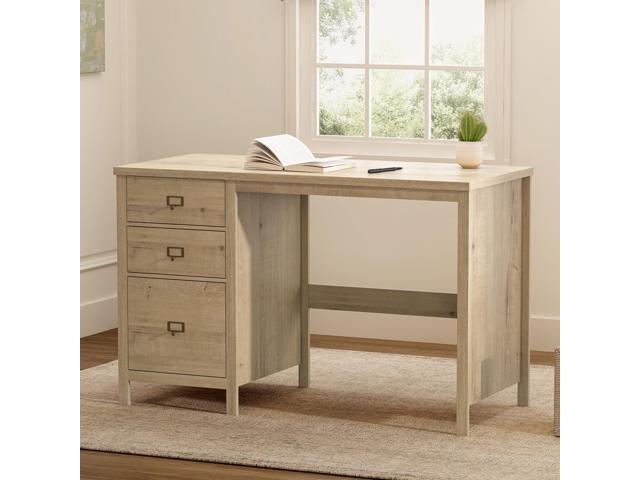 Executive Desk with Drawers, Modern Wood Home Office Desk with File Drawer, Farmhouse Computer Writing Desk for Working, Light Oak