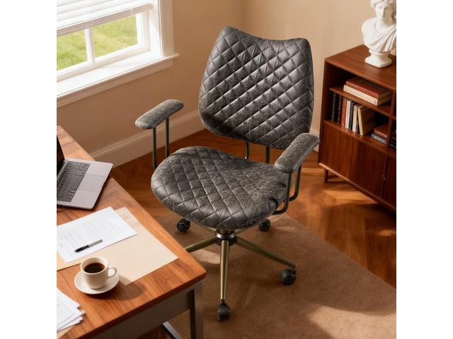 Home Office Desk Chair, Modern Sleek Office Chair with Adjustable Lumbar Support, Adjustable Height Executive Task Chair with 360 Rolling Swivel...
