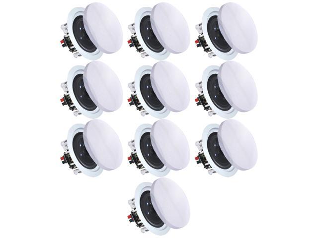 Set of 10 6.5 Inch 8 Ohm 200 Watts Ceiling Speakers, Flush Mount in-Wall in-Ceiling 2-Way Mid Bass Woofer Speakers - Perfect for Home, Office,...
