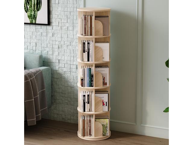 Book Shelf - Log Rotating Bookshelf Tower,Standing Bookcase Storage Rack for Kids Adult,Suitable for 5-Layer Corner Bookshelf in Living Room, Study...