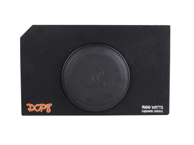 Dynamis DCP8 8 inch 1000 Watts 4-Ohm Shallow Mount Flat Enclosed Sub woofer in Ported Vented Box for Tight Spaces in Cars and Trucks, Slim Thin...