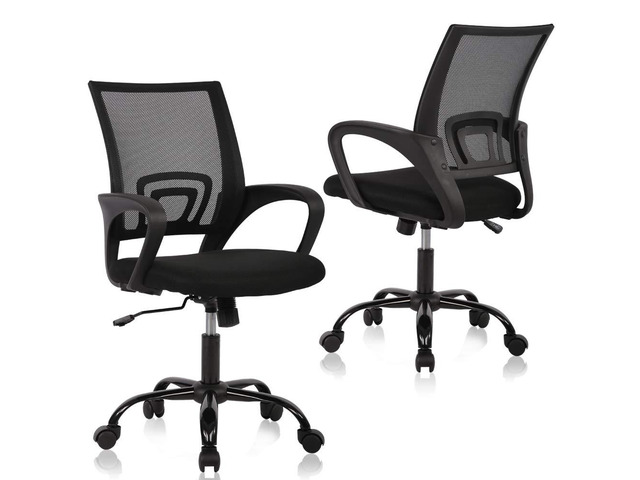 Office Chair Ergonomic Desk Chair with Lumbar Support & Armrest Height Adjustment Swivel Rolling Mid Back Breathable Mesh Chair PC Executive Works...