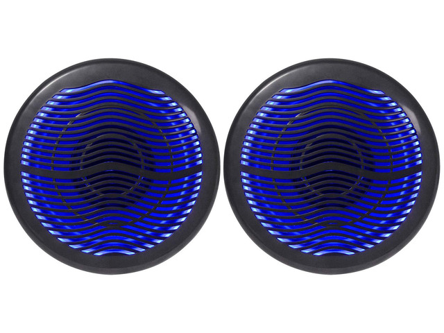 MS10LB 10-in Black Boat 2400-Watt Peak / 600-Watt RMS Free-Air Marine Subwoofers with LED, 80-oz Double-Stacked Magnet, Molded Waterproof Basket,...