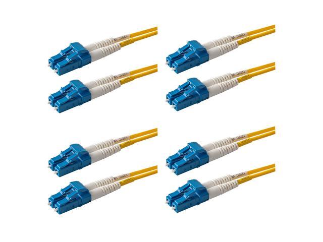 4-Pack 35 Meter LC to LC Fiber Patch Cable, Corning SMF-28 Singlemode 9/125um Ultra Optical Fiber, OS1/OS2 Compatible, Duplex, Yellow LSZH Cable...