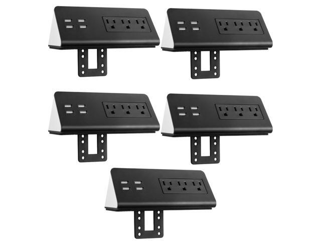 Desk Clamp Power Strip with 4 USB-A Ports, Nightstand Charging Station, 3 AC Outlets, Fast Charger, Easy Installation for Home, Offices, Hotels ...