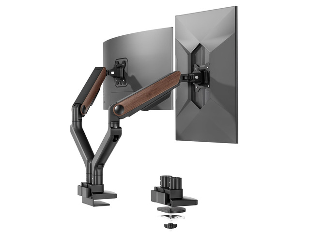 Monitor Stand, Heavy Duty Dual Monitor Arm for Ultrawide Screen up to 39' and 44 Lbs, Adjustable Gas Spring Arm with C Clamp & Grommet Base for...