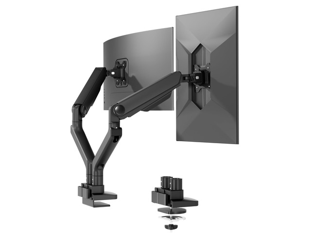 Monitor Stand, Heavy Duty Dual Monitor Arm for Ultrawide Screen up to 39' and 44 Lbs, Adjustable Gas Spring Arm with C Clamp & Grommet Base for...