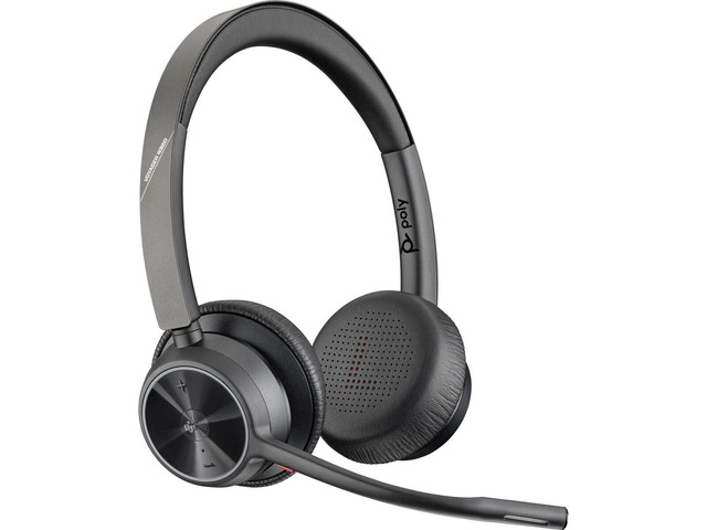 Voyager 4320 UC Wireless Headset (Plantronics) - Headphones with Boom Mic - Connect to PC/Mac via USB-C Bluetooth Adapter, Cell Phone via Bluetooth...
