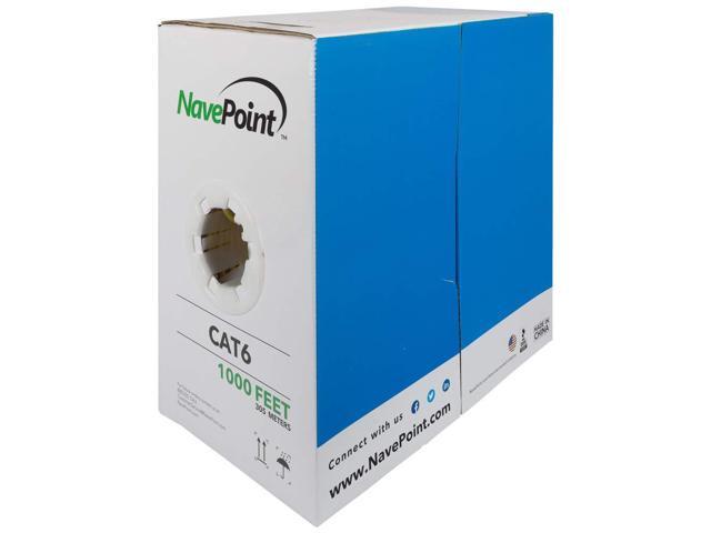 Cat6 (CCA), 1000ft, Yellow, Solid Bulk Ethernet Cable, 550MHz, 23AWG 4 Pair, Unshielded Twisted Pair (UTP)