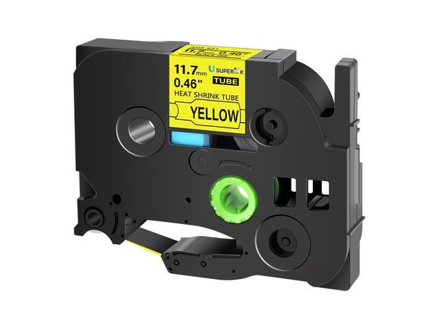 20PK Compatible for Ptouch HSe-631 HSe631 HS-631 HS631 Black on Yellow 11.7mm 0.46'' Heat Shrink Tubing for Wire Cable for PT340 PT330 PT350 PT520.
